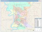 E. Baton Rouge County Wall Map Color Cast Style